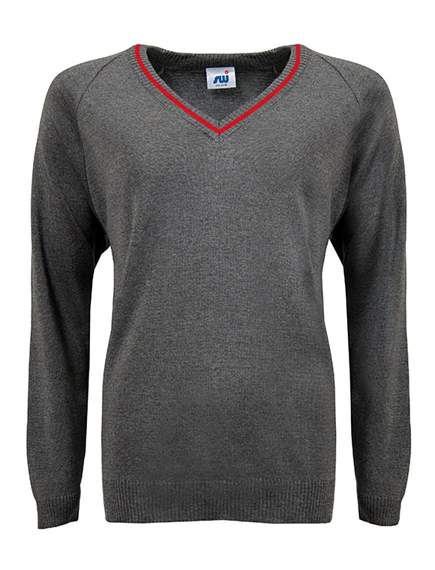 Grey v neck school jumper clearance