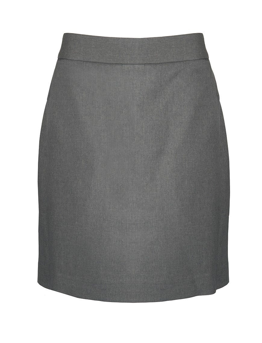 S Cut Straight Skirt Grey