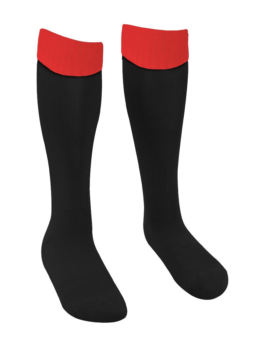 Banner Contrast Sports Socks Black Red