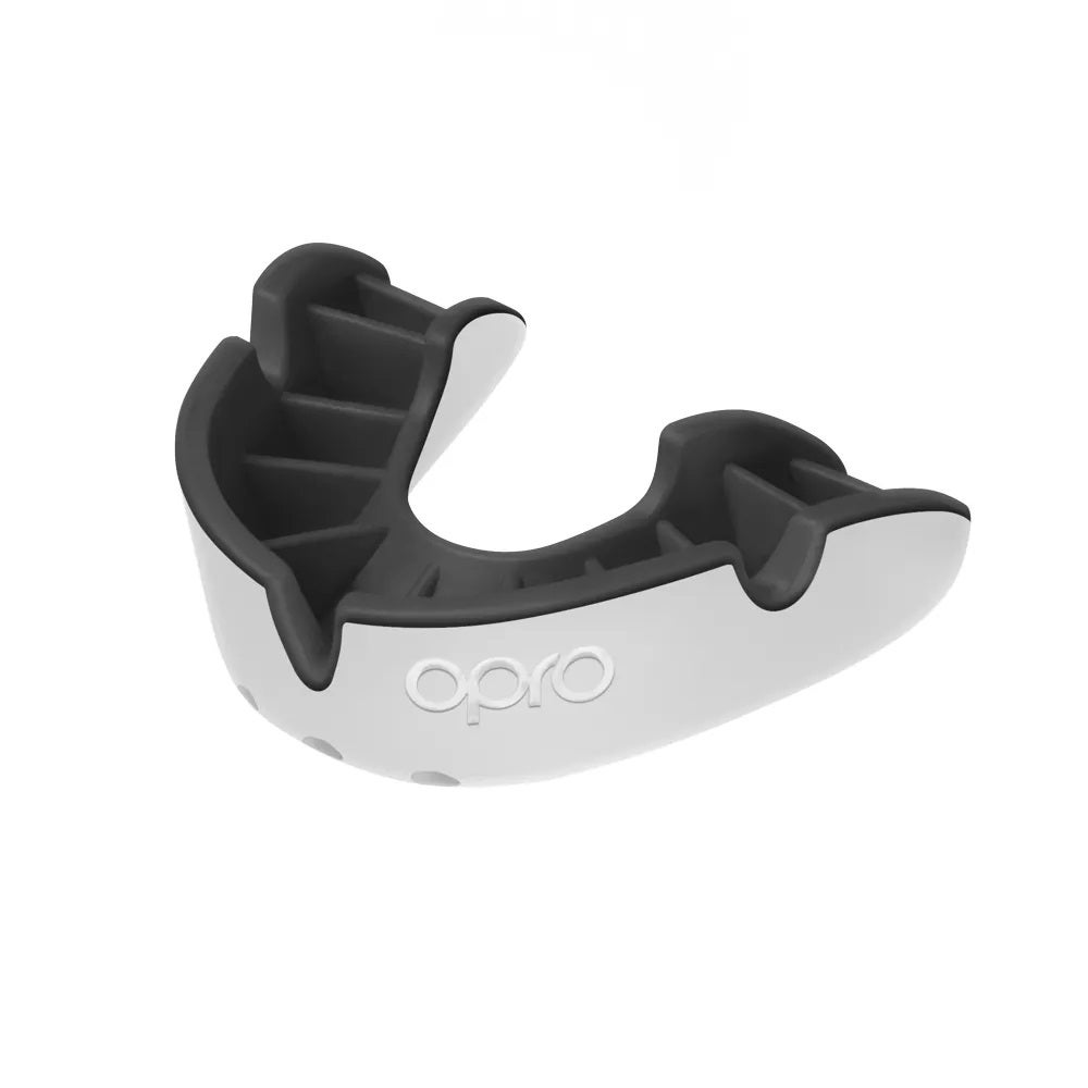 OPRO Silver Senior Mouthguard White Black