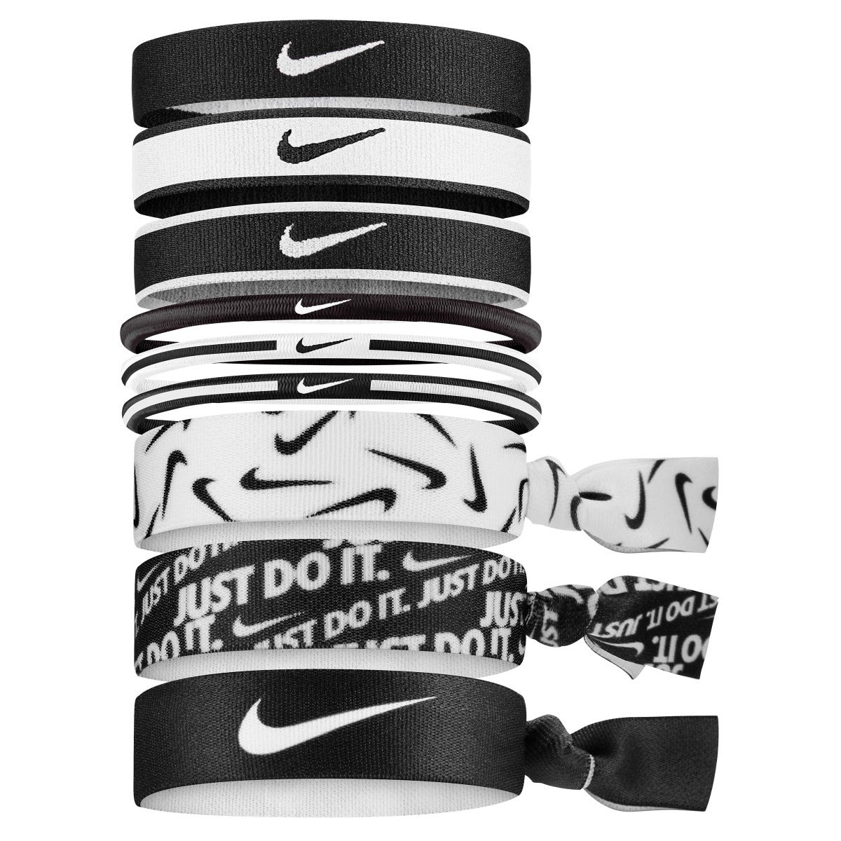 Nike Hairbands 9 Pack Black White